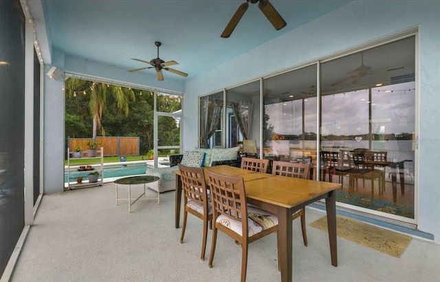 8701 Lake Calm Ln, Odessa, FL 33556 - sunroom with a ceiling fan