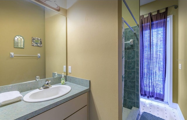 8701 Lake Calm Ln, Odessa, FL 33556 - full bath with vanity and tiled shower