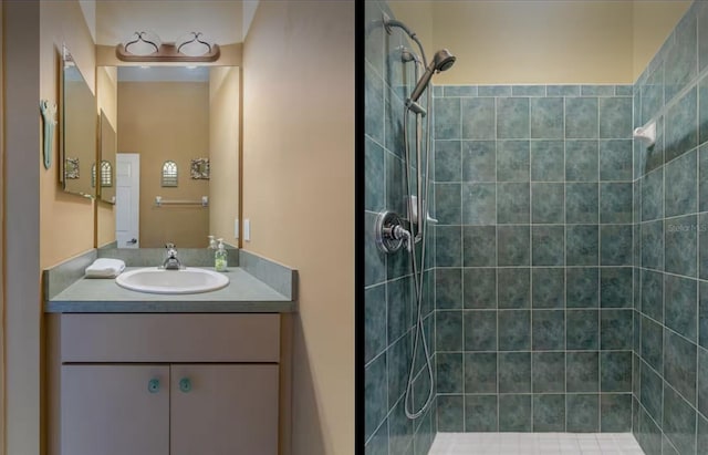 8701 Lake Calm Ln, Odessa, FL 33556 - full bath with a tile shower and vanity