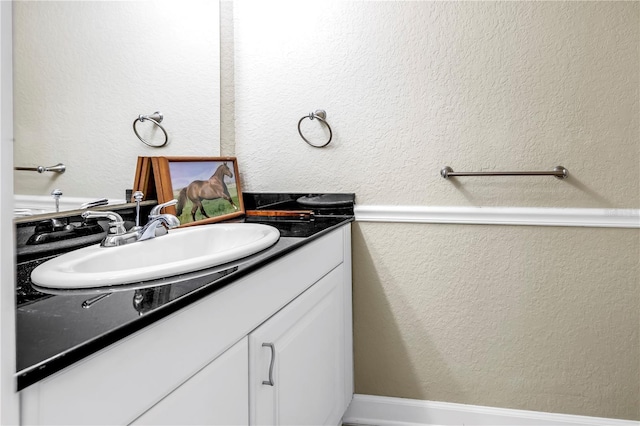 6309 Newtown Cir Unit 9B2, Tampa, FL 33615 - bathroom featuring vanity and a textured wall
