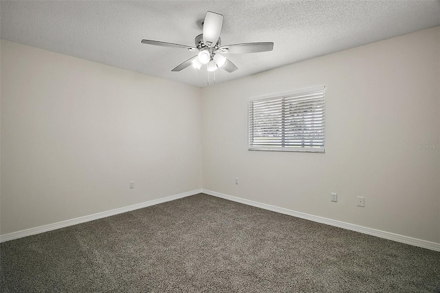 9755 SE 176th St, Summerfield, FL 34491 - unfurnished room with ceiling fan, dark colored carpet, a textured ceiling, and baseboards