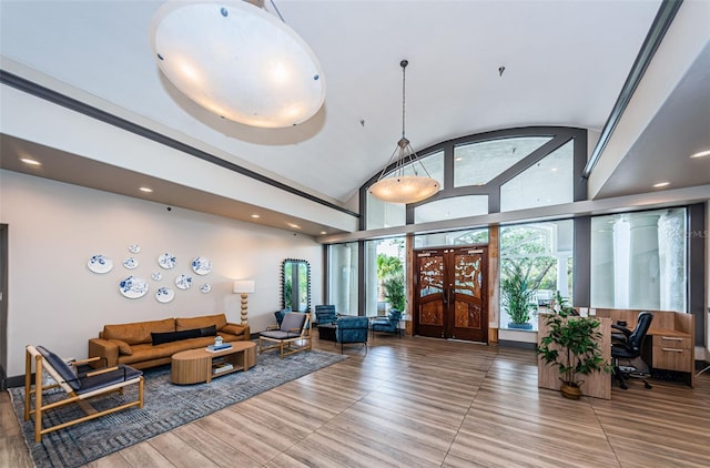 1516 E Lake Woodlands Pkwy, Oldsmar, FL 34677 - common area featuring vaulted ceiling and recessed lighting