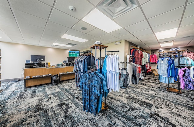 1516 E Lake Woodlands Pkwy, Oldsmar, FL 34677 - carpeted home office with a drop ceiling