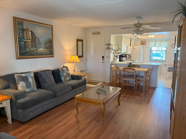303 Meadow Ln, Oldsmar, FL 34677 - living area featuring hardwood / wood-style flooring and ceiling fan
