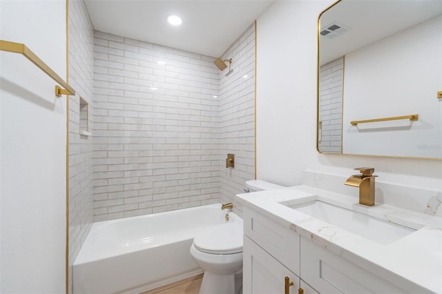 7607 22nd Ave W, Bradenton, FL 34209 - bathroom with vanity, toilet, and shower / tub combination