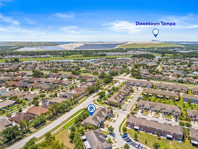 6974 Holly Heath Dr, Riverview, FL 33578 - aerial view of residential area with a nearby body of water