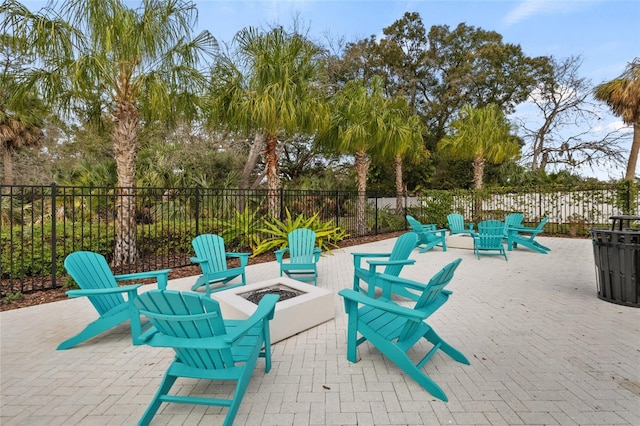 6974 Holly Heath Dr, Riverview, FL 33578 - view of patio featuring a fire pit