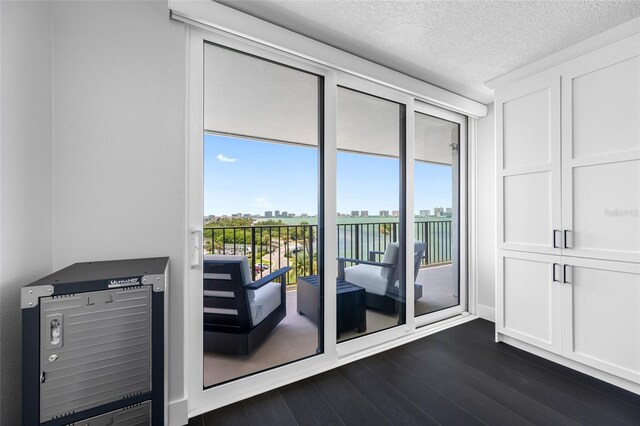 100 Oakmont Ln Unit 802, Belleair, FL 33756 - entryway with dark wood finished floors and a textured ceiling