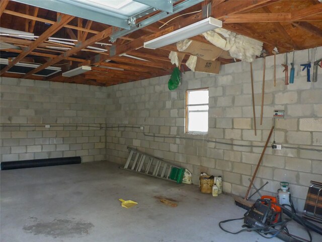 12271 Centralia Rd, Weeki Wachee, FL 34614 - garage with concrete block wall