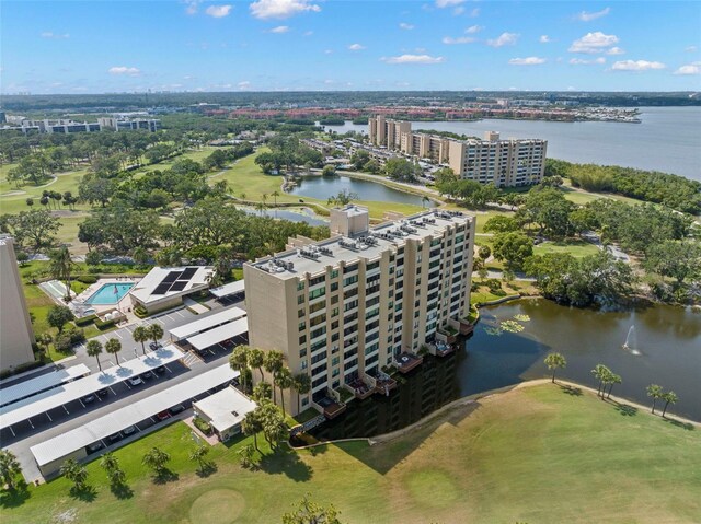 2620 Cove Cay Dr Unit 704, Clearwater, FL 33760 - aerial view of property's location with apartment complex / building, a nearby body of water, and a local golf course