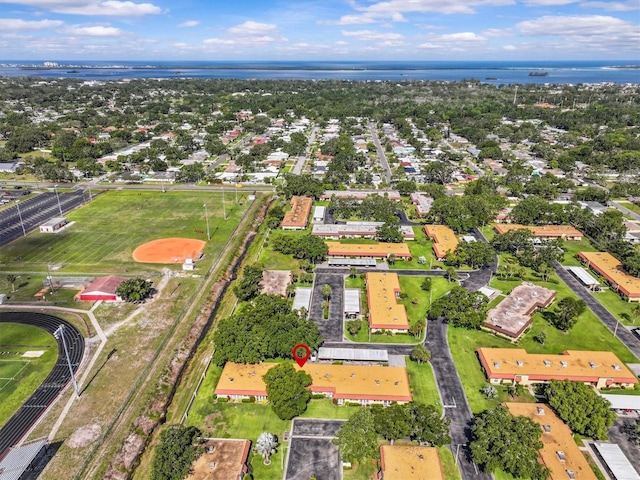 1701 Pinehurst Rd Unit 9G, Dunedin, FL 34698 - aerial view of property and surrounding area with a nearby body of water
