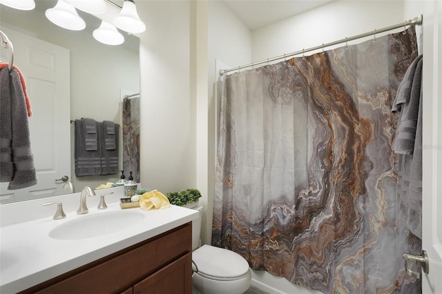 19183 Coastal Shore Ter, Land O Lakes, FL 34638 - full bathroom with vanity, toilet, and shower / bath combination with curtain