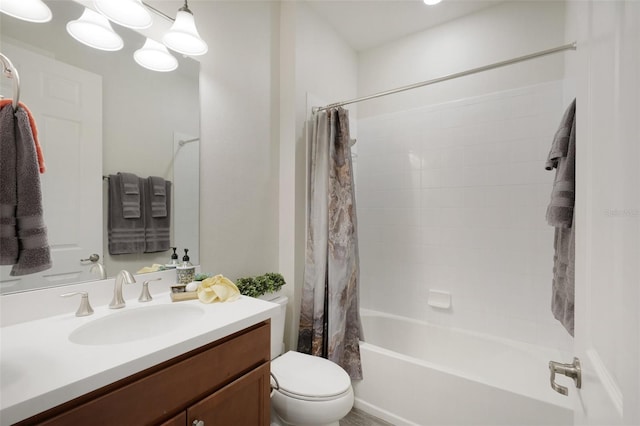 19183 Coastal Shore Ter, Land O Lakes, FL 34638 - bathroom with vanity, toilet, and shower / bath combo with shower curtain