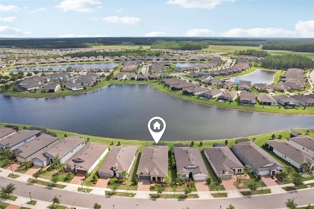 19183 Coastal Shore Ter, Land O Lakes, FL 34638 - aerial view of property's location with nearby suburban area and a nearby body of water
