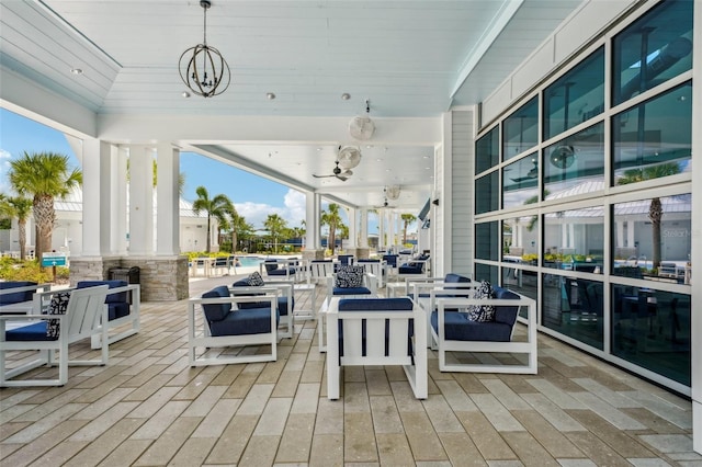 19183 Coastal Shore Ter, Land O Lakes, FL 34638 - view of patio with an outdoor hangout area