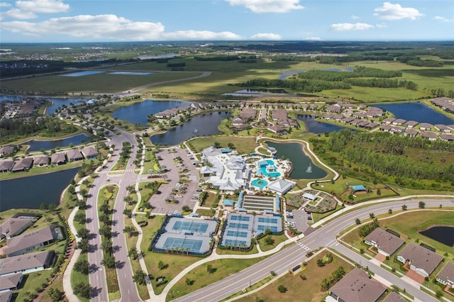 19183 Coastal Shore Ter, Land O Lakes, FL 34638 - aerial overview of property's location featuring a nearby body of water and nearby suburban area