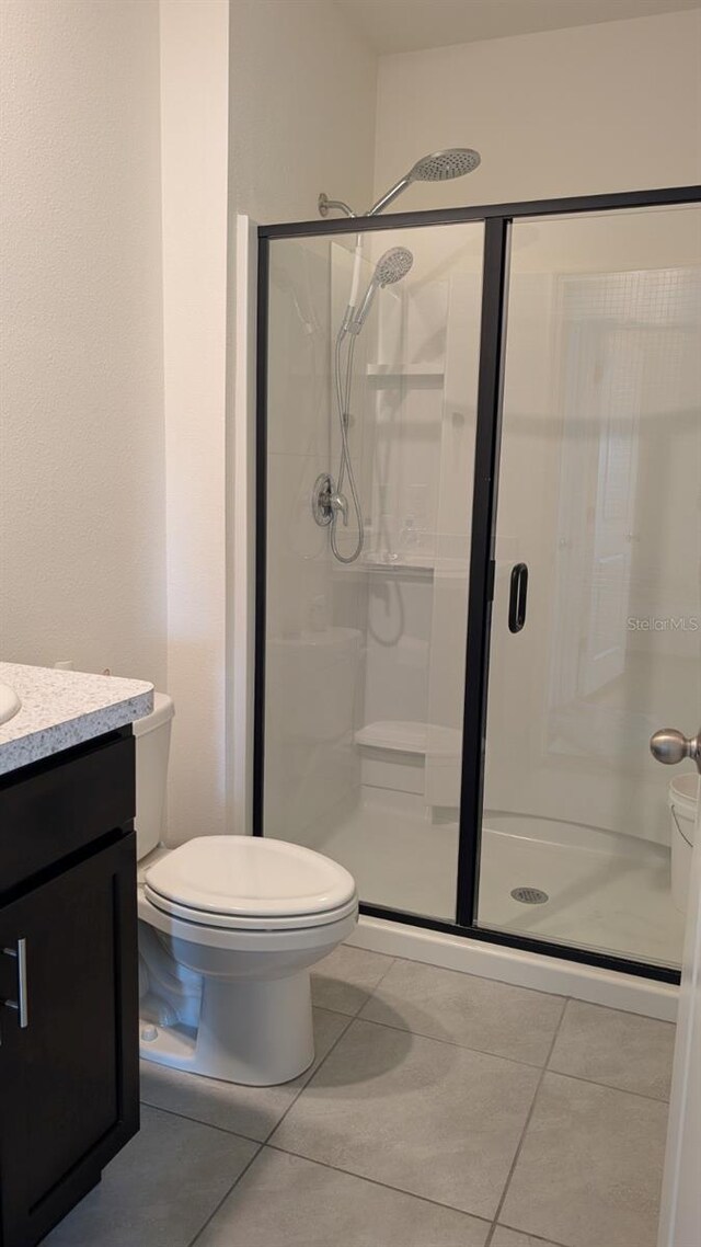 3446 Suncoast Plains Dr, Odessa, FL 33556 - full bathroom with toilet, a stall shower, and vanity