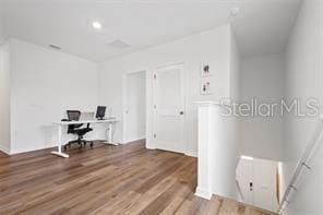 3446 Suncoast Plains Dr, Odessa, FL 33556 - office area with wood finished floors