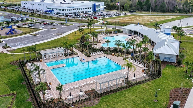 3446 Suncoast Plains Dr, Odessa, FL 33556 - bird's eye view of a pool area