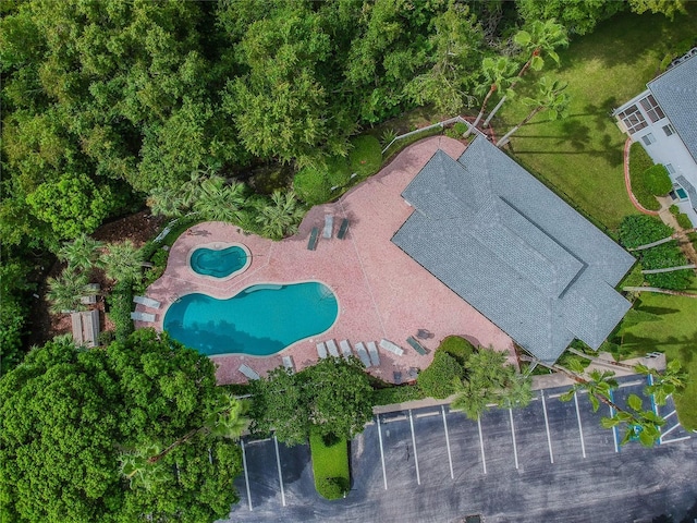 1624 Lullwater Ln, Lutz, FL 33549 - aerial view of a pool area