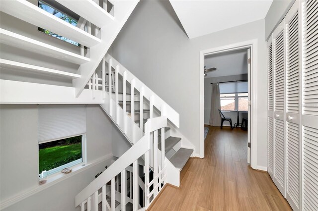 2311 64th Street Ct W, Bradenton, FL 34209 - staircase featuring wood finished floors