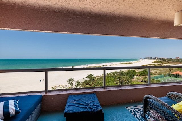 1310 Gulf Blvd Unit 6C, Clearwater Beach, FL 33767 - balcony featuring view of water and beach