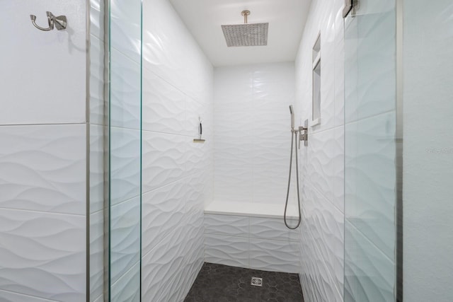 1310 Gulf Blvd Unit 6C, Clearwater Beach, FL 33767 - bathroom featuring a stall shower and tile patterned floors