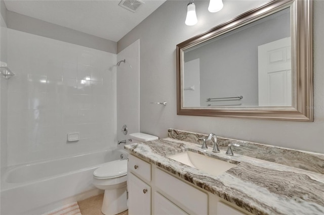 16367 Ashington Park Dr, Tampa, FL 33647 - bathroom with toilet, vanity, and shower / bathtub combination