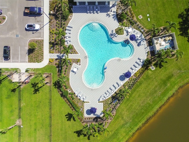 12517 Nantahala Run, Parrish, FL 34219 - drone / aerial view of a pool and a nearby body of water