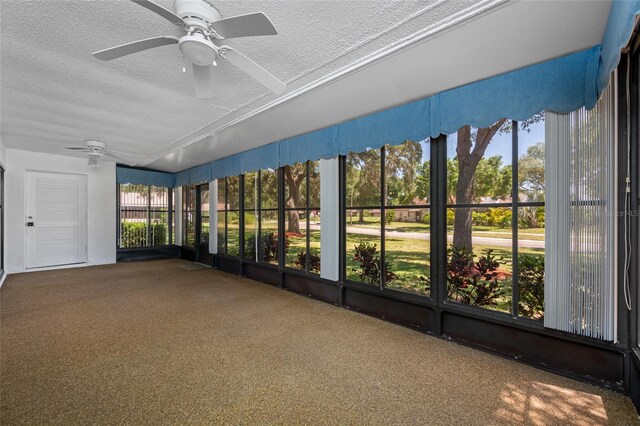 70 Cypress Pl, Oldsmar, FL 34677 - unfurnished sunroom featuring ceiling fan