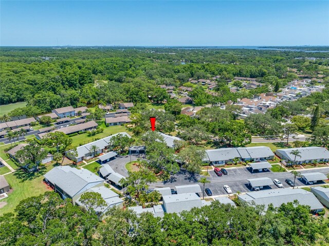 70 Cypress Pl, Oldsmar, FL 34677 - aerial overview of property's location with a heavily wooded area and nearby suburban area