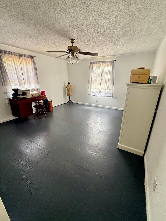 439 Corbett Rd, Lithia, FL 33547 - interior space with a textured ceiling, baseboards, and a ceiling fan
