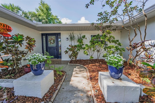 1766 Hitching Post Ln, Dunedin, FL 34698 - view of exterior entry with stucco siding