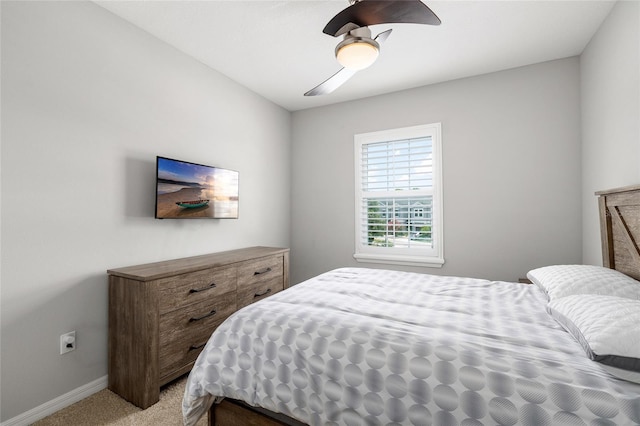 12353 Bayou Flats Ln, Tampa, FL 33635 - bedroom featuring baseboards, light carpet, and ceiling fan