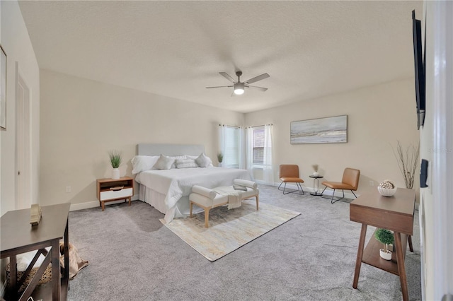 1229 Hillandale Reserve Dr, Tampa, FL 33613 - carpeted bedroom with ceiling fan and a textured ceiling