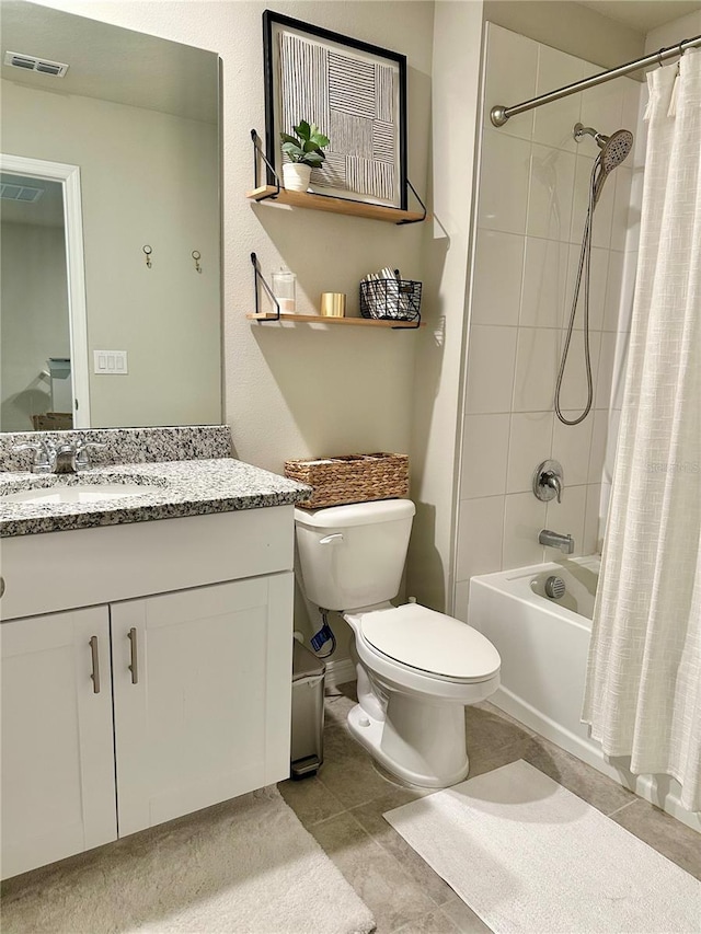 2717 Chestnut Creek Pl, Brandon, FL 33510 - full bath featuring toilet, shower / tub combo, vanity, and tile patterned floors