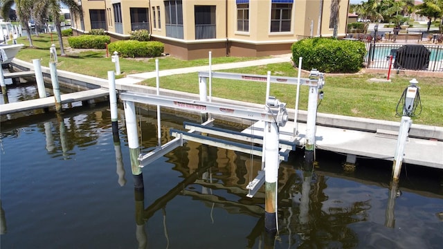 3334 Purple Martin Dr Unit 212, Punta Gorda, FL 33950 - dock area with boat lift and a water view