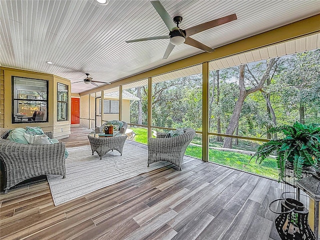 66 Bay Woods Dr, Safety Harbor, FL 34695 - sunroom / solarium featuring a ceiling fan and healthy amount of natural light