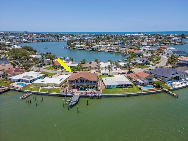 514 Harbor Dr N, Indian Rocks Beach, FL 33785 - aerial perspective of suburban area with a large body of water