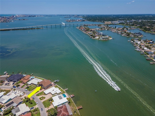 514 Harbor Dr N, Indian Rocks Beach, FL 33785 - drone / aerial view of a large body of water and a notable bridge