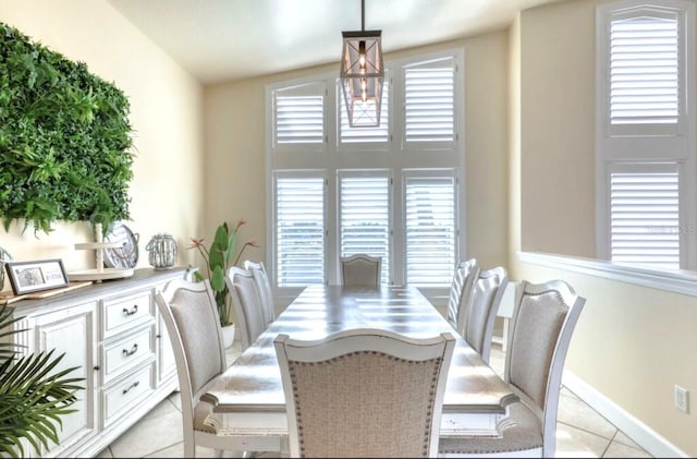 514 Harbor Dr N, Indian Rocks Beach, FL 33785 - dining area with light tile patterned floors and baseboards