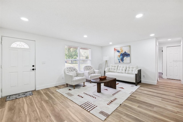 622 Cedar Grove Dr, Brandon, FL 33511 - living room with recessed lighting, baseboards, and light wood-style floors
