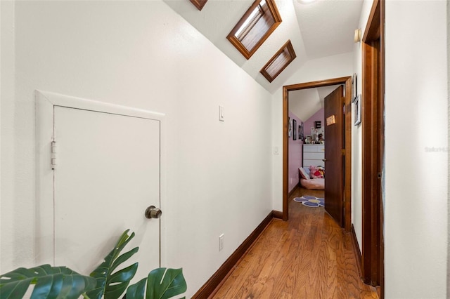 717 E 137th Ave, Tampa, FL 33613 - hall with lofted ceiling, light wood-style floors, and baseboards
