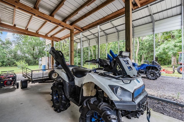 1611 County Road 753s, Webster, FL 33597 - garage with view of scattered trees and a carport