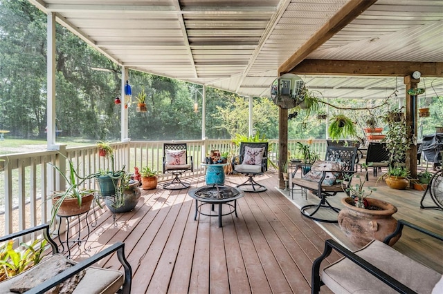 1611 County Road 753s, Webster, FL 33597 - deck with an outdoor fire pit