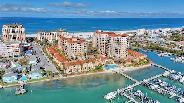 521 Mandalay Ave Unit 307, Clearwater Beach, FL 33767 - drone / aerial view of a nearby body of water and apartment complex / building