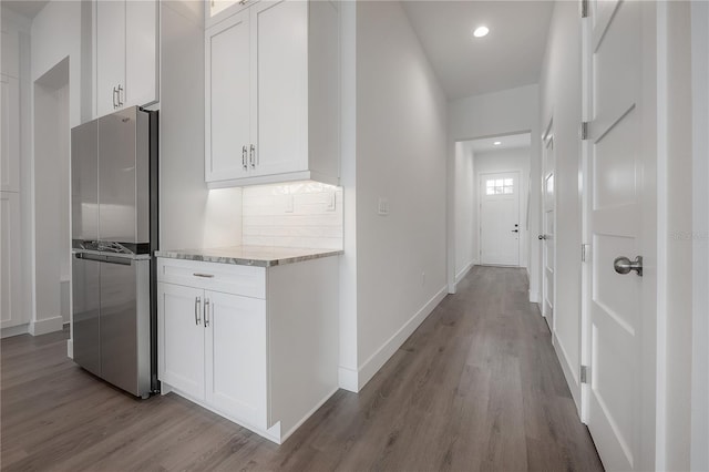 5530 N 9th St Unit 6, Tampa, FL 33604 - hallway featuring wood finished floors, baseboards, and recessed lighting