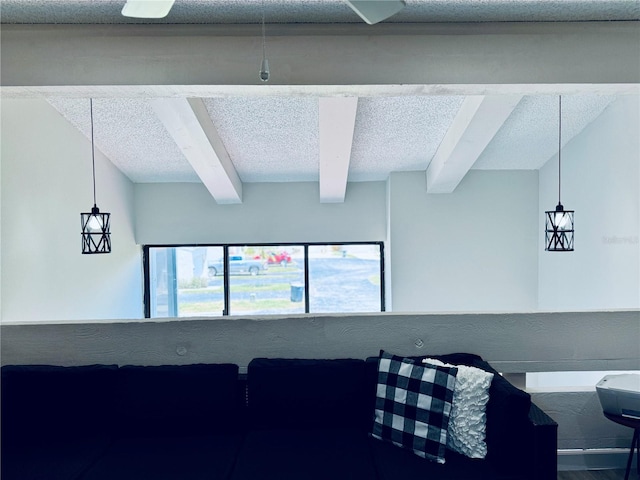 4360 Outrigger Ln, Tampa, FL 33615 - living room featuring beamed ceiling