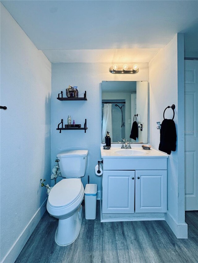 4360 Outrigger Ln, Tampa, FL 33615 - bathroom featuring wood finished floors, vanity, baseboards, and toilet