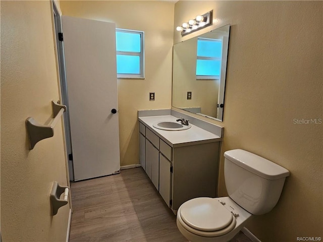 870 S Thyme Pt, Homosassa, FL 34448 - bathroom featuring vanity, toilet, wood finished floors, and baseboards